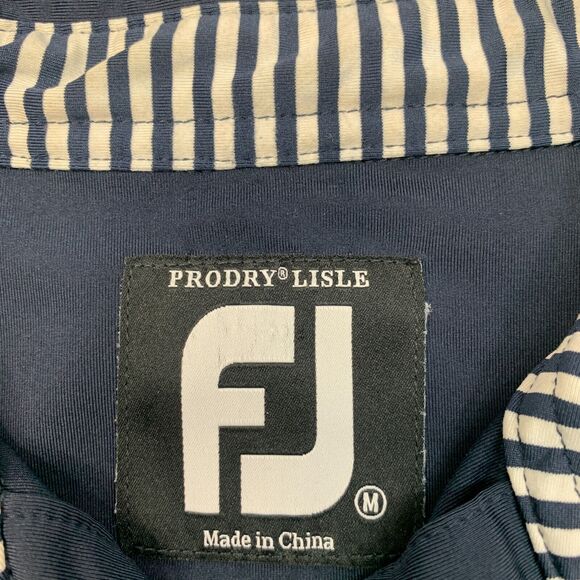 FootJoy Polo Shirt Mens M Medium Navy Blue ProDry Lisle Stretch Sweat Wicking - Picture 5 of 11